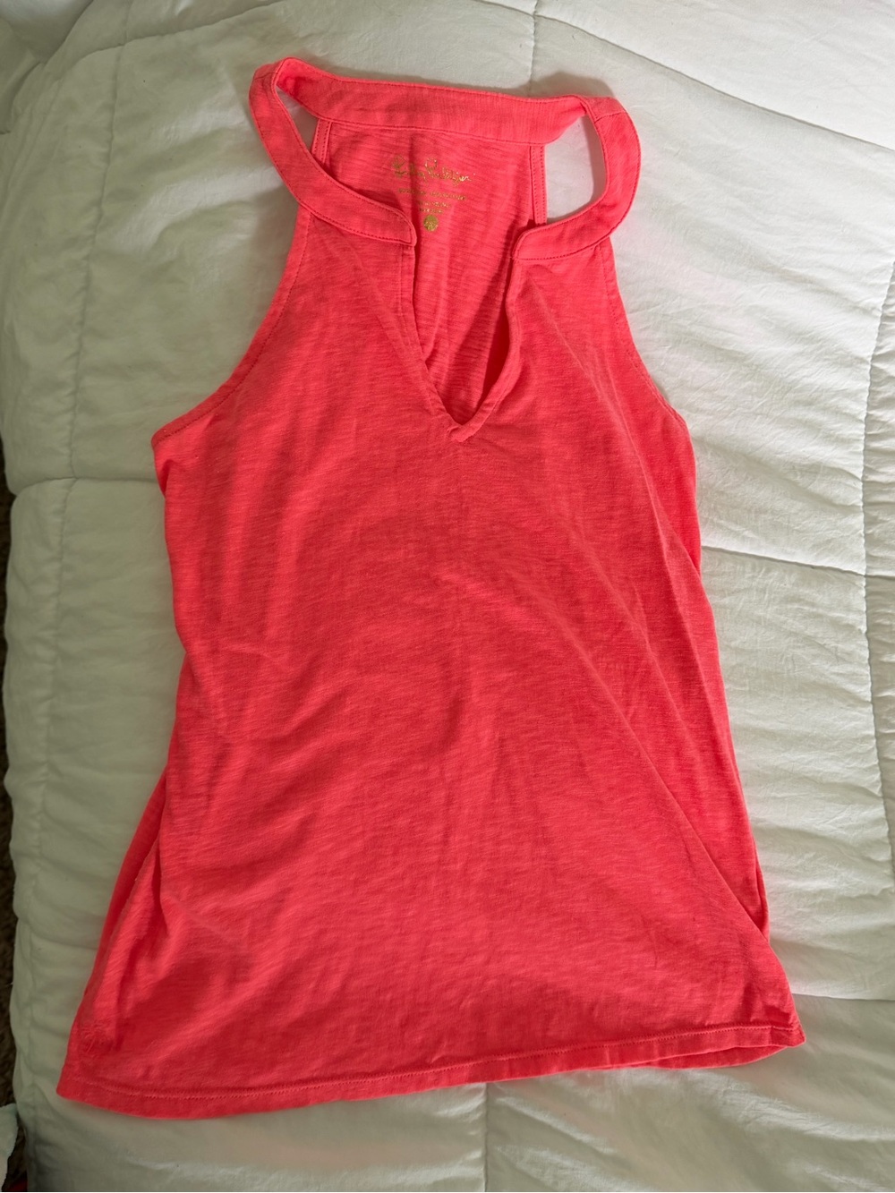 Lilly Pulitzer Coral Tank Top Sleeveless V-Neck